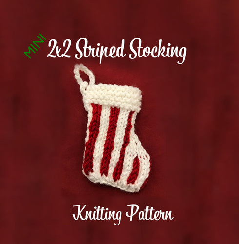 Mini 2x2 Striped Stocking Knitting Pattern